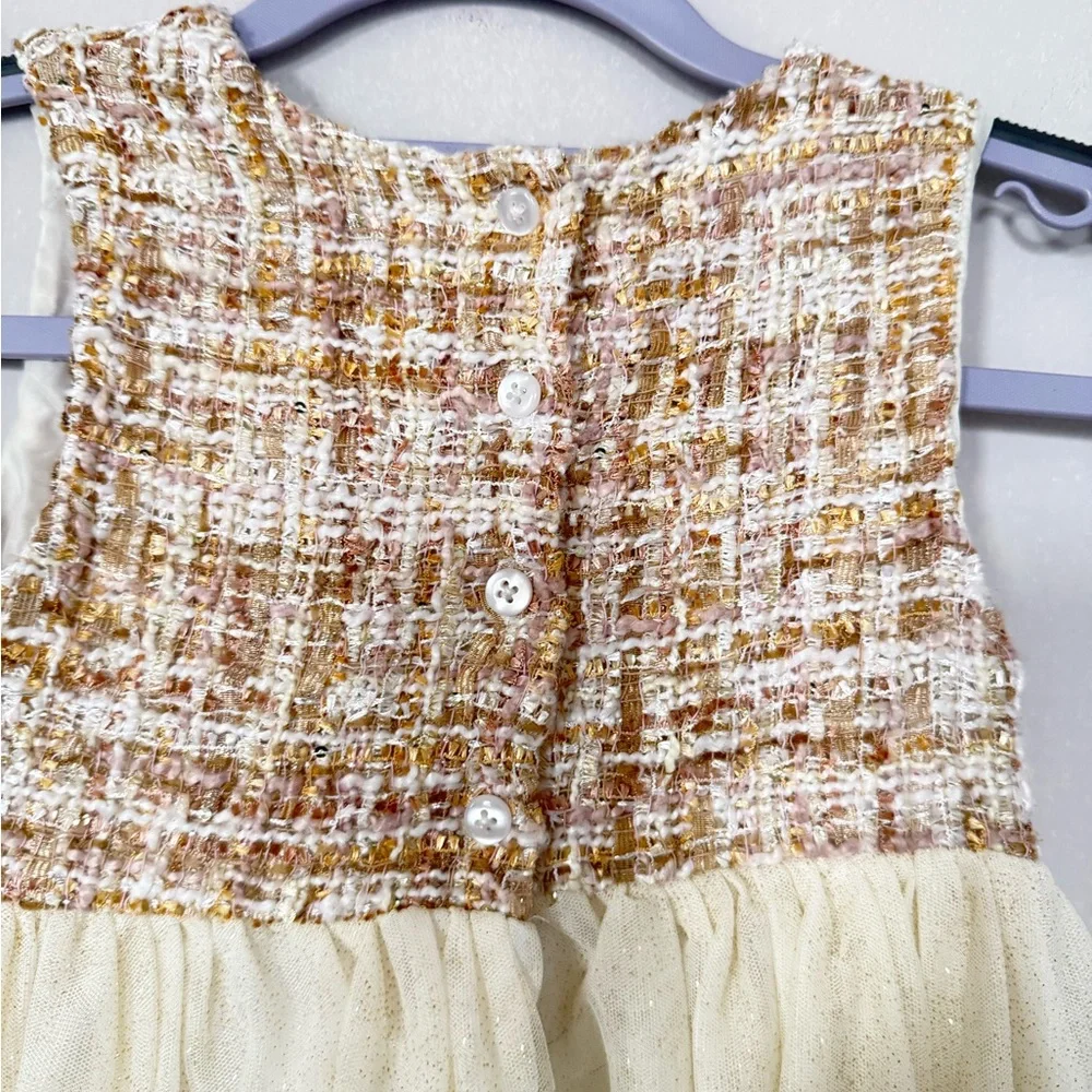 Little Girls Dress and Coat Cream Brown Kids Coat Dress Set size Toddler 6x